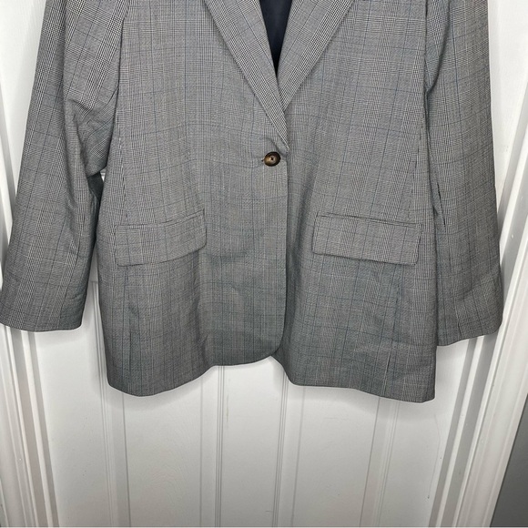 Boden Bloomsbury Wool Blazer in Grey Check Plaid Academia Houndstooth 20-22R - Picture 5 of 16
